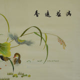Mandarin Ducks and Lotus Pond